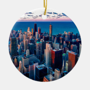 Décoration En Céramique Sundown de Chicago Skyline