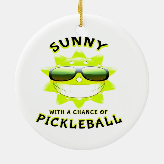 Décoration En Céramique Sunny avec une chance de PickleBall (Dos)