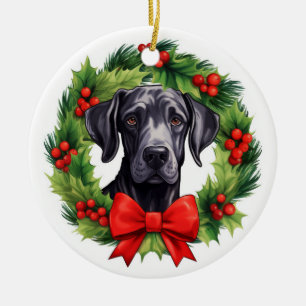 Décoration En Céramique Super Dane Christmas Wreath