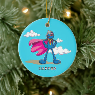 Décoration En Céramique Super Grover personnalisé Nom et photo personnal