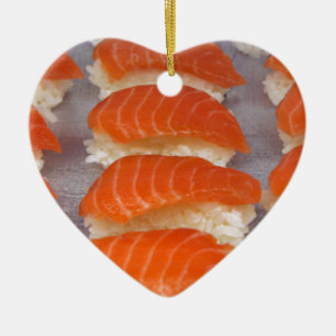 Décoration En Céramique Sushi saumonés - sashimi