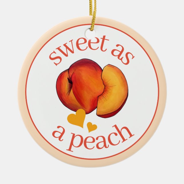 Décoration En Céramique Sweet as a Peach Ripe Georgia Pache Fruit (Devant)