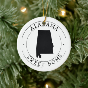 Décoration En Céramique Sweet Home Alabama State Ornament