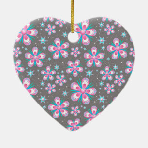 Décoration En Céramique Sweet Romantique Abstrait Fleurs roses Motif