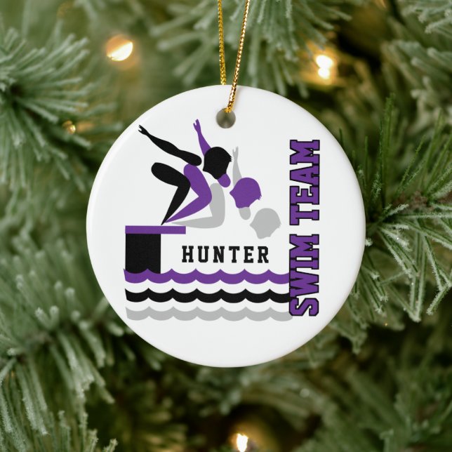 Décoration En Céramique Swim / Dive Team - Purple - Garçon (Arbre)