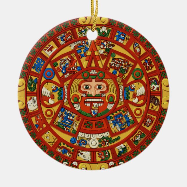 Décoration En Céramique Symbole aztèque maya antique (Devant)