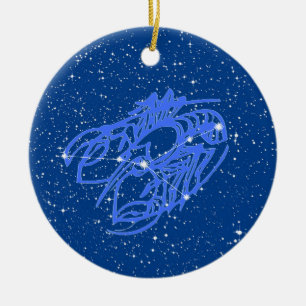 Décoration En Céramique Symbole cancéreux Zodiaque avec étoiles sur la cér
