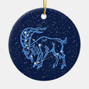 Décoration En Céramique Symbole Capricorne Constellation et Zodiaque avec