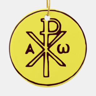 Décoration En Céramique Symbole Christogram Chi-Rho