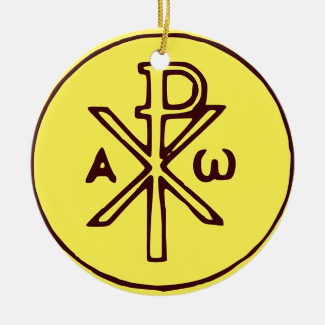 Décoration En Céramique Symbole Christogram Chi-Rho (Devant)