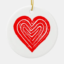 Symbole de carte de jeu rouge forme coeur Linocut
