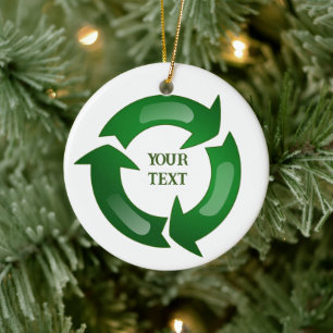Décoration En Céramique Symbole de cercle de recyclage Photo Noël
