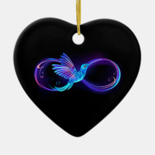 Décoration En Céramique Symbole de Neon Infinity par Glowing Hummingbird