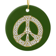 Symbole de Paix Celtique Or et Blanc Personnalisé