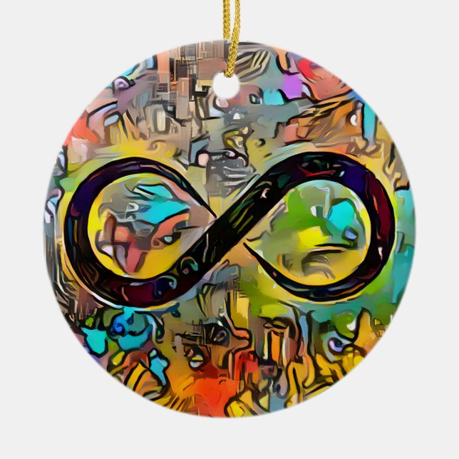 Décoration En Céramique Symbole d'infini  | Sensibilisation sur l'autisme  (Devant)