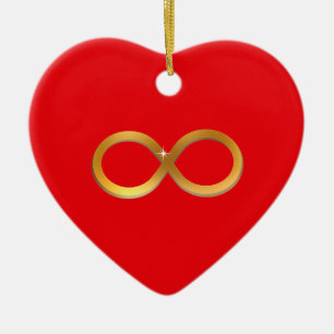 Décoration En Céramique Symbole d'or d'infini
