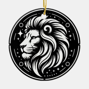 Décoration En Céramique Symbole et traits du logo Horoscope Leo