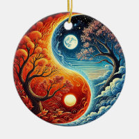 Symbole Intriqué du Yin-Yang Illustrant le Feu et