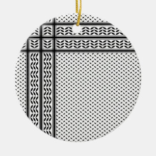 Décoration En Céramique Symbole Keffiyeh de la Palestine Motif de résistan
