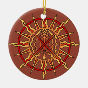 Décoration En Céramique Symbole spirituel de l'ornement de l'art natif tie