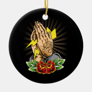 Décoration En Céramique Symbole tribal tatouage tatouage Artiste priant ha