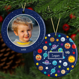 Décoration En Céramique Système solaire Motif pour enfants avec photo Noël