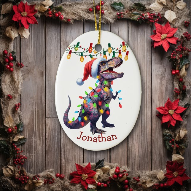 Décoration En Céramique T-Rex Vacances Lumières Enfants Noël (Créateur téléchargé)