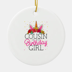 Décoration En Céramique T-Shi de Cousin de la Fille qui Fête son Anniversa