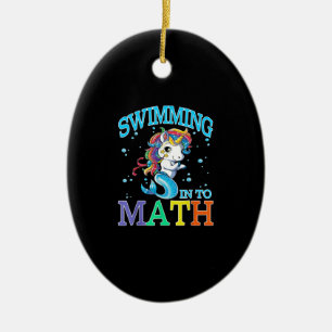 Décoration En Céramique T-Shirt De Sirène Unicorne En Maths