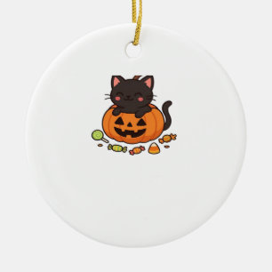 Décoration En Céramique T-shirt essentiel de la Parade Pumpkin Kitty