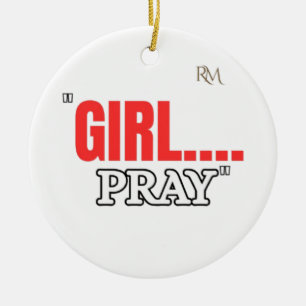 Décoration En Céramique T-shirt Girl Pray   Chemise chrétienne basée sur l