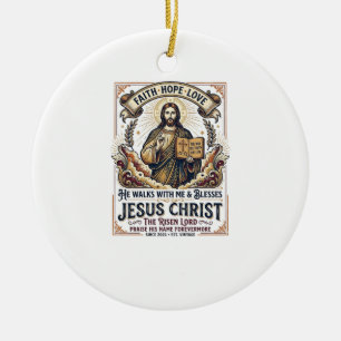 Décoration En Céramique T-Shirt Jésus Surfant Foi Inspirante