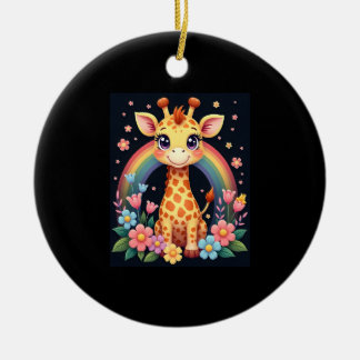 Décoration En Céramique T-Shirt pour les Amoureux des Girafes