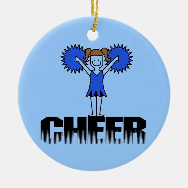Décoration En Céramique T-shirts et cadeaux Cheerleading bleus (Devant)