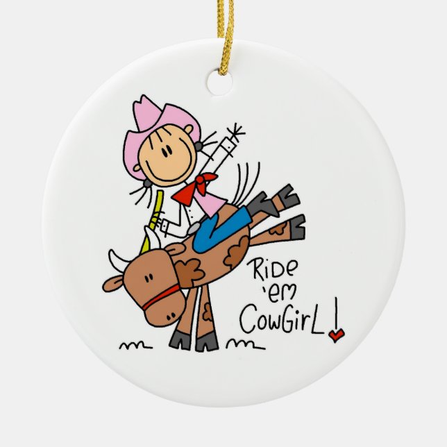 Décoration En Céramique T-shirts et cadeaux de cow-girl de fin de support (Devant)