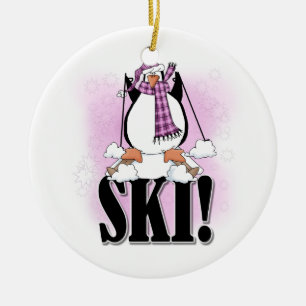 Décoration En Céramique T-shirts et cadeaux de ski de pingouin