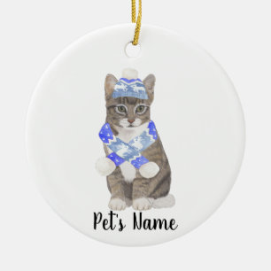 Décoration En Céramique Tabby Cat personnalisé (Gris) Casquette de ski ble