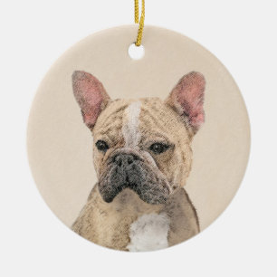 Décoration En Céramique Tableau Français Bulldog (Sable) - Joli Original D