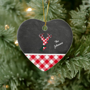 Décoration En Céramique Tableau noir de Noël Plaid Personnalisé