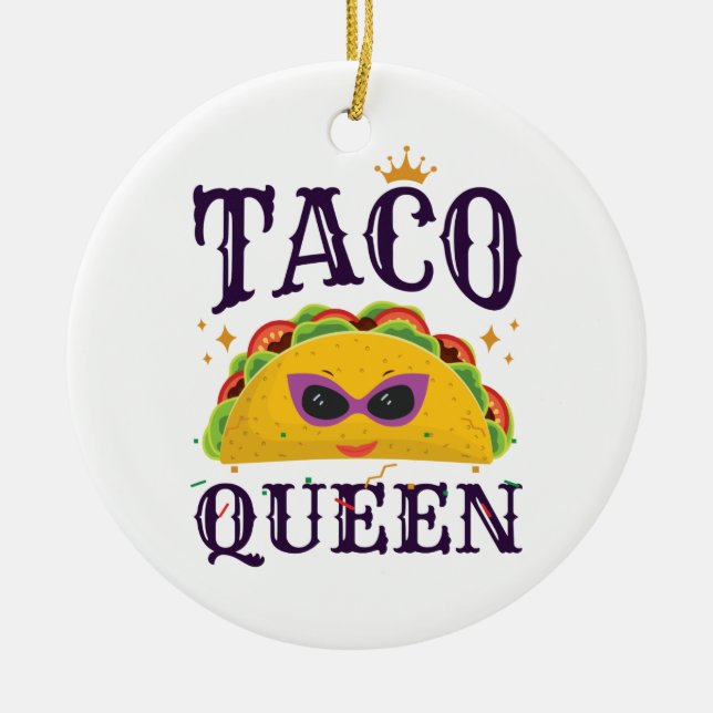 Décoration En Céramique Taco Queen Love Tacos Femmes (Devant)