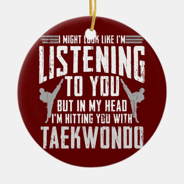 Décoration En Céramique Taekwondo Autodéfense Martial Arts Coréens (Devant)