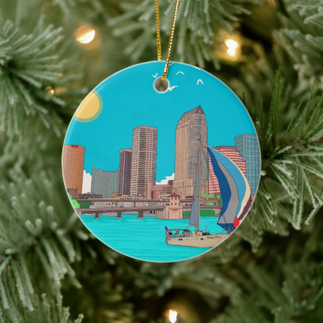Décoration En Céramique Tampa Skyline Floride USA (Arbre)