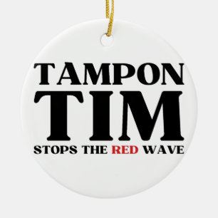 Décoration En Céramique Tampon Tim Arrêtera Le Red Wave-Tim Walz 2024