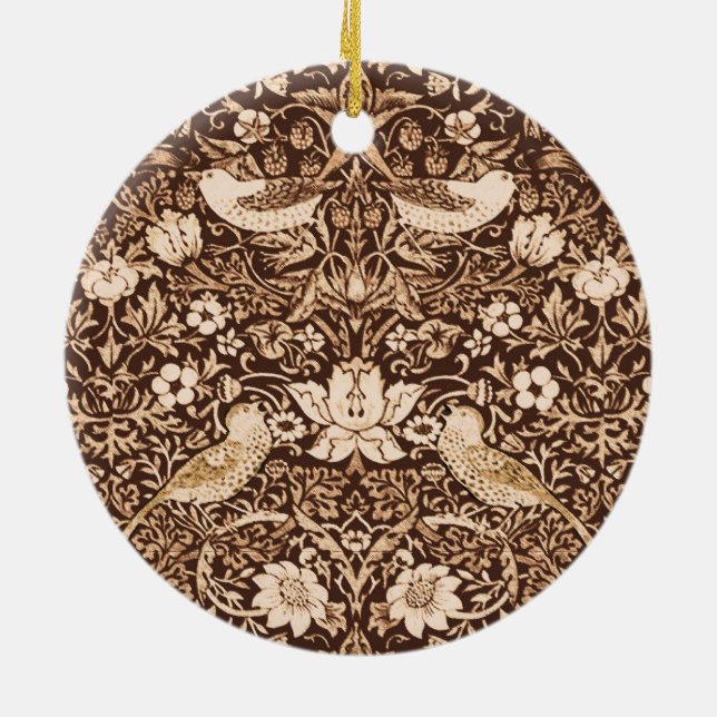 Décoration En Céramique Tapisserie Art Nouveau Oiseau et Fleur, Brown fonc (Dos)