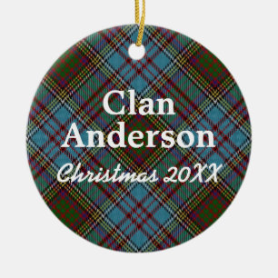 Décoration En Céramique Tartan d'écossais d'Anderson de clan