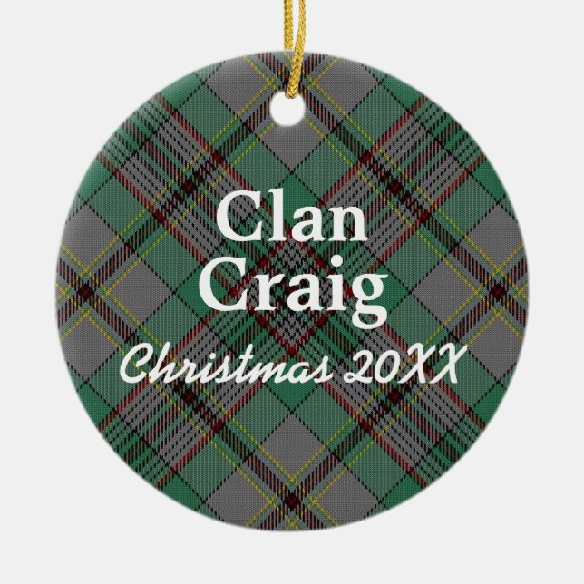 Décoration En Céramique Tartan d'écossais de Craig de clan (Devant)