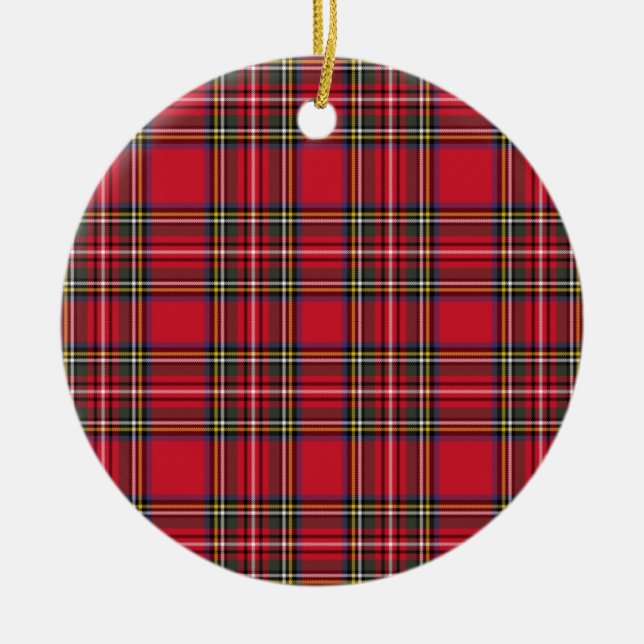 Décoration En Céramique Tartan rouge écossais (Devant)