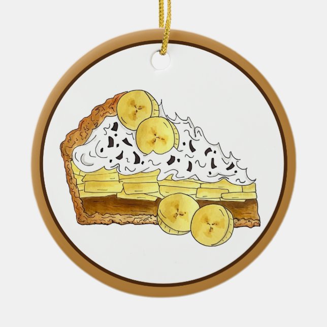 Décoration En Céramique Tarte Au Café Banana Cuite Maison (Devant)