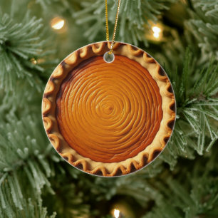 Décoration En Céramique Tarte citrouille Noël personnalisé