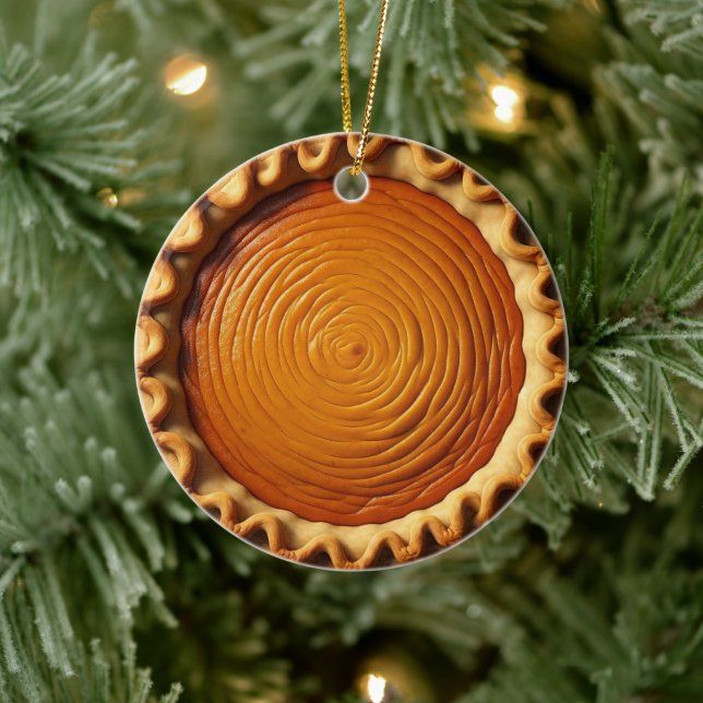Décoration En Céramique Tarte citrouille Noël personnalisé (Arbre)